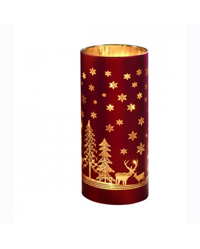 Mascagni Set 3 bicchieri led rosso h 20