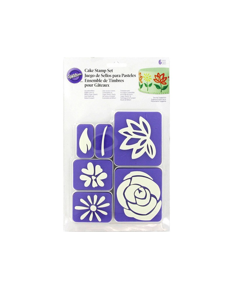 Witon Set 6 stampi per torta decoro fiori