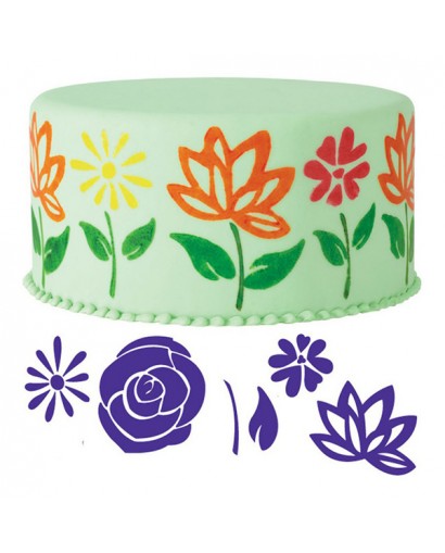 Witon Set 6 stampi per torta decoro fiori