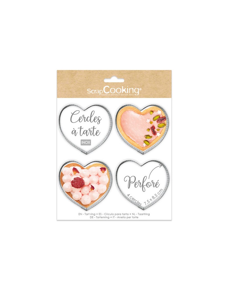 Scrapcooking 4 anelli microforati cuore