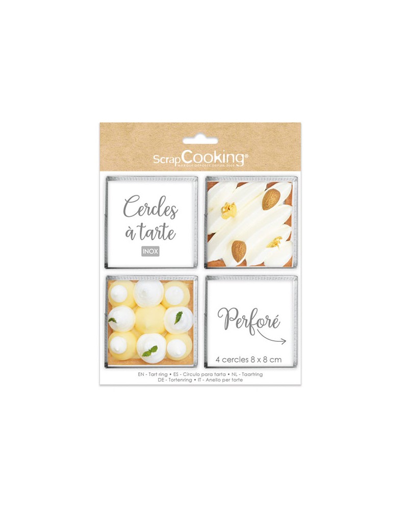 Scrapcooking 4 anellii microforati quadrati