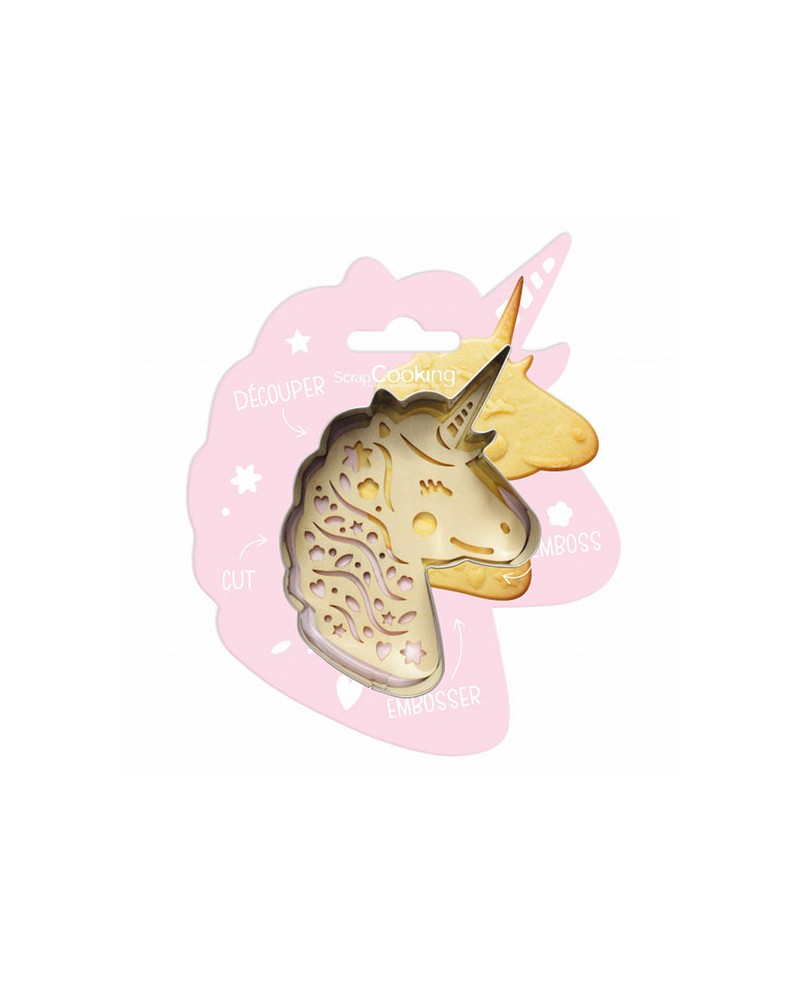 Scrapcooking Tagliabiscotto e goffratore unicorno