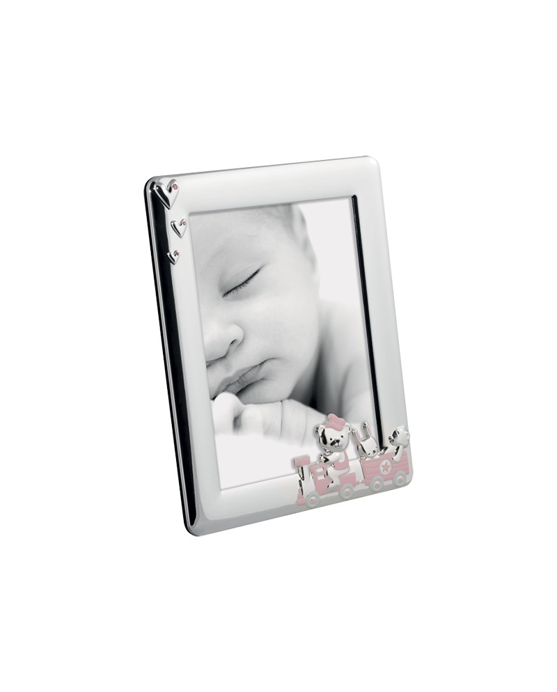 Mascagni Kids portafoto metallo lucido trenino rosa 13 x 18