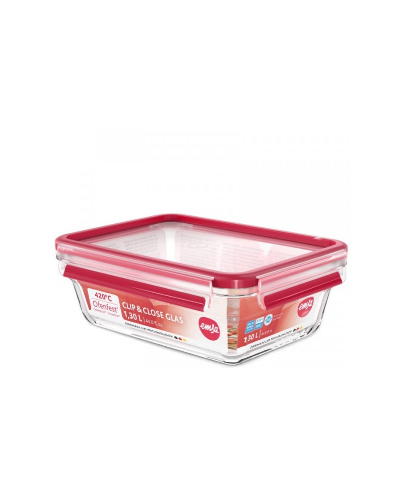 Emsa Clip & Close vetro contenitore salvafreschezza rettangolare 1,3 l