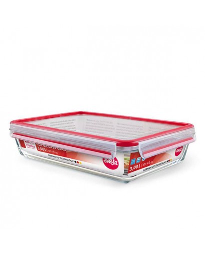 Emsa Clip & Close vetro contenitore salvafreschezza rettangolare 3 l