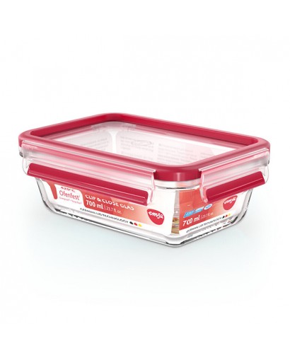 Emsa Clip & Close vetro contenitore salvafreschezza rettangolare 0,7 l