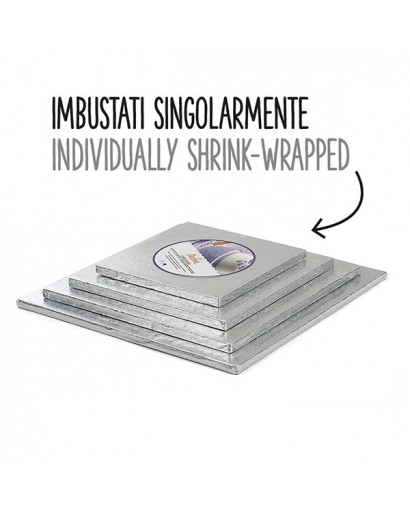 Decora Sottotorta quadrato argento 45 cm