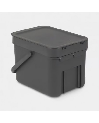 Brabantia Sort & Go pattumiera 6 l plastica grigio scuro