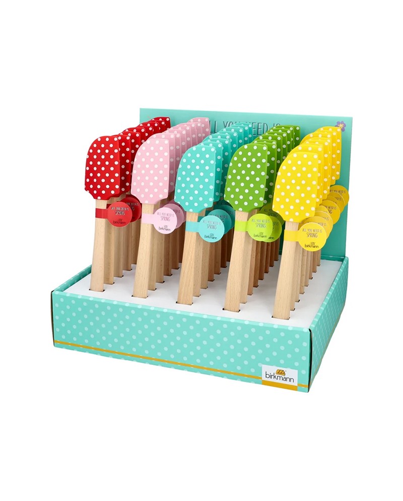 Birkmann Spatola in silicone pois giallo