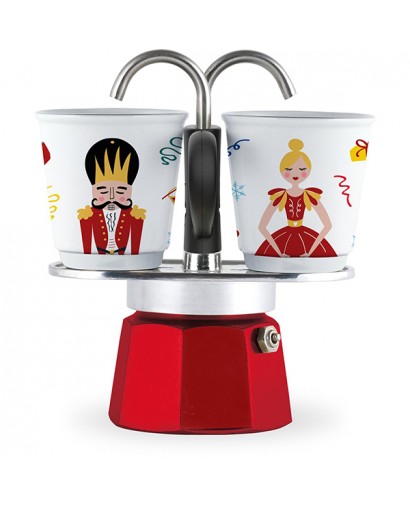 Bialetti Caffettiera mini schiaccianoci + 2 bicchieri
