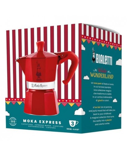 Bialetti Moka color caffettiera rossa 3 tazze
