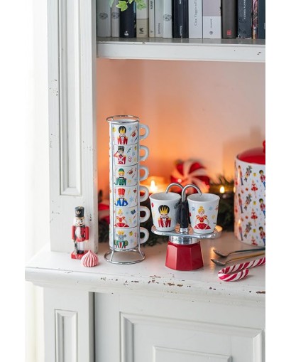 Bialetti Caffettiera mini schiaccianoci + 2 bicchieri