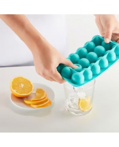 Lekué Forma ghiaccio cubetti sfera con coperchio turchese