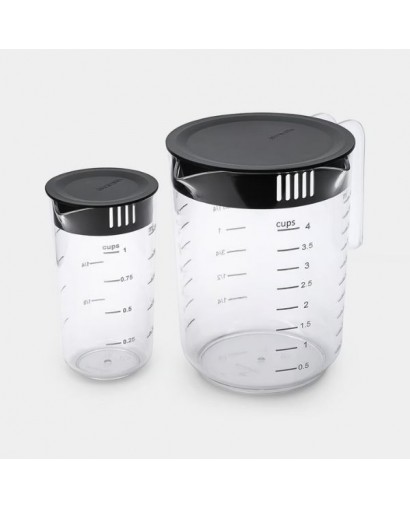 Brabantia Set 2 caraffe graduate con coperchio