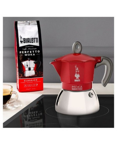 Bialetti Moka induction caffettiera rossa 6 tazze