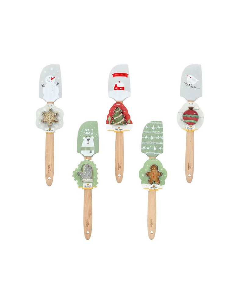 Birkmann Natale spatola in silicone + tagliabiscotto