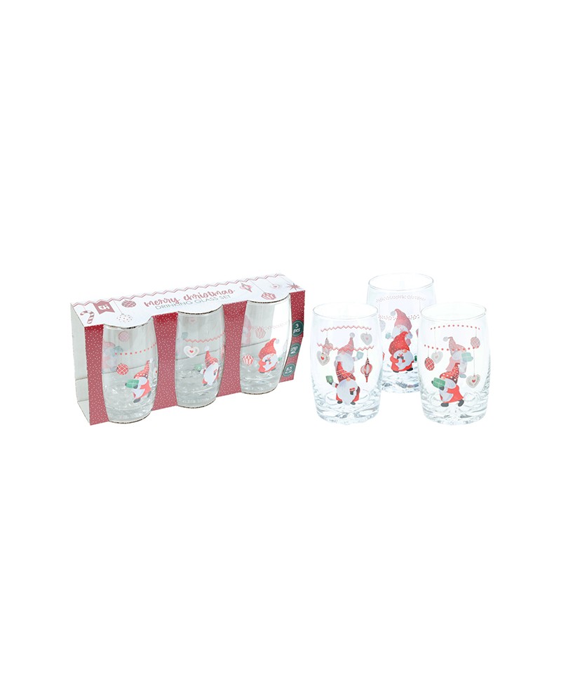 Koopman Set 3 bicchieri babbo natale