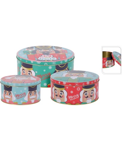 Koopman Set 3 scatole latta natale
