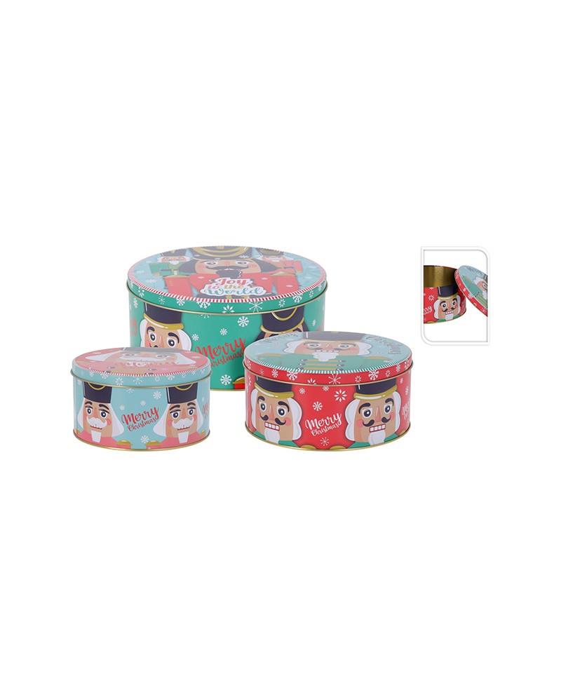Koopman Set 3 scatole latta natale