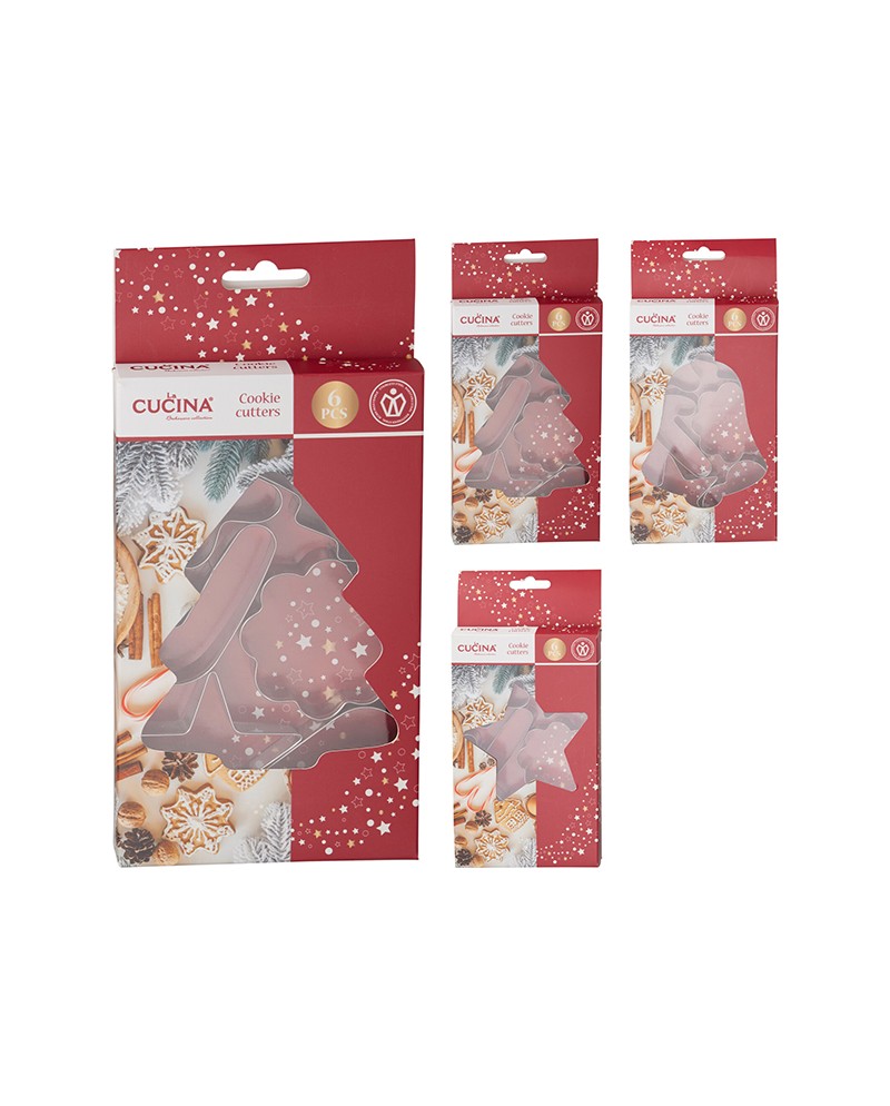 Koopman Set 6 tagliabiscotti natale