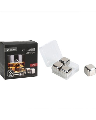 Koopman Set 4 cubetti raffredda drink in acciaio