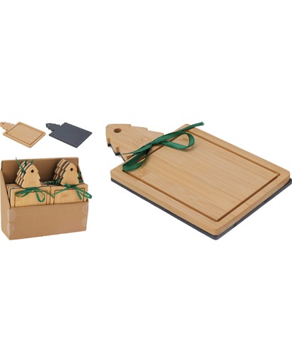Koopman Set 2 taglieri legno e ardesia