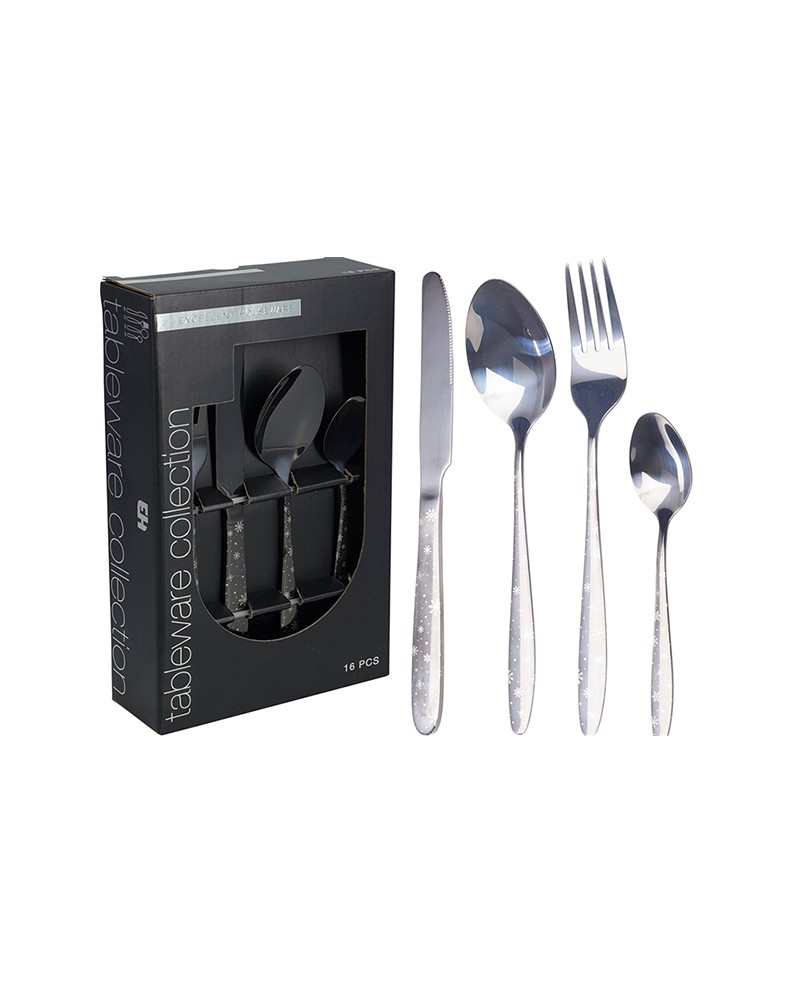 Koopman Stelle set 16 posate natale grigio scuro