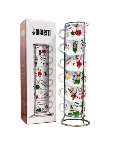 Bialetti Set 6 tazzine impilabili Italia