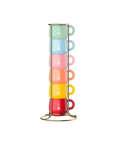 Bialetti Set 6 tazzine impilabili multicolor