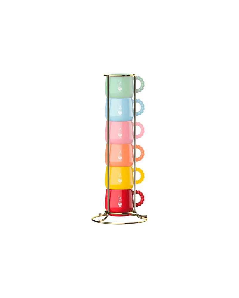 Bialetti Set 6 tazzine impilabili multicolor