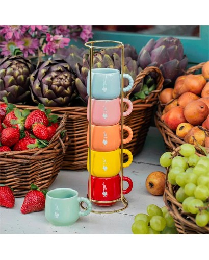 Bialetti Set 6 tazzine impilabili multicolor