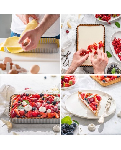 Decora Stampo crostata fondo mobile rettangolare